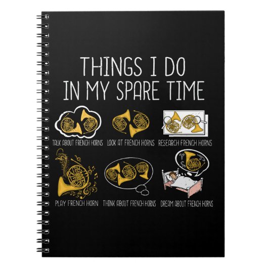 ホーンビッグフランスのバンドオーケストラ楽器音楽 ノートブック (正面)