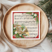 ホーンフランスのクリスマスシート音楽 スタンダードランチョンナプキン