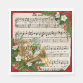 ホーンフランスのクリスマスシート音楽 スタンダードランチョンナプキン (正面)