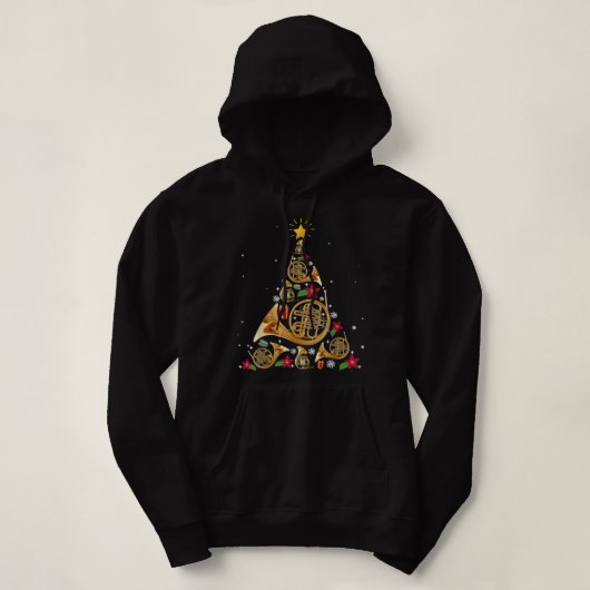 ホーンフランスのクリスマスツリー パーカ (デザイン正面)