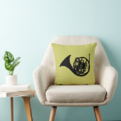 ホーンフランスのシルエット：ミュージカル楽器 クッション (椅子)