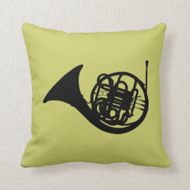 ホーンフランスのシルエット：ミュージカル楽器 クッション