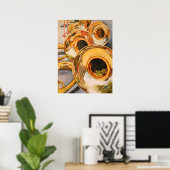 ホーンフランスのミュージシャンおもしろいカエル脱出アーティスト ポスター (ホームオフィス)