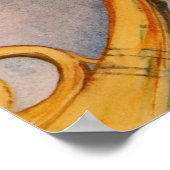 ホーンフランスのミュージシャンおもしろいカエル脱出アーティスト ポスター (角)