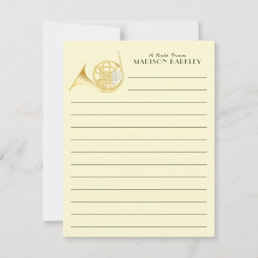 ホーンフランスのミュージシャンバンド先生サンキューカード サンキューカード (正面)