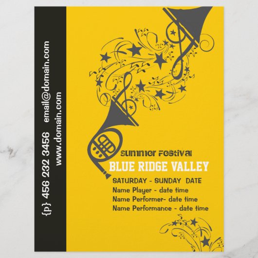 ホーンブラスフランスのミュージシャンミュージカル音楽フェスティバル チラシ (正面)