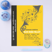 ホーンブラスフランスのミュージシャンミュージカル音楽フェスティバル チラシ (シングル)