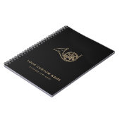 ホーンブラスフランスのミュージック先生ブラックネームモダン ノートブック (左側)