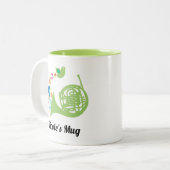 ホーンプフランスのレーヤーの音楽の贈パーソナライズされた与 ツートーンマグカップ (正面左)