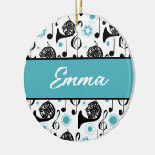 ホーンプレフランスのイヤーミュージシャンギフトパーソナライズされた セラミックオーナメント (左)