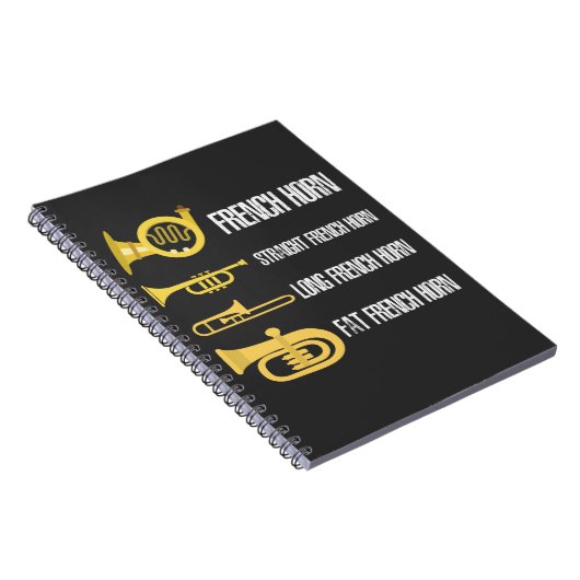 ホーンプレーフランスのヤー真鍮プレイヤーミュージシャンの種類 ノートブック (右側)