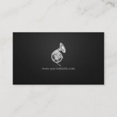 ホーンプレーヤー – プロフェッショナルプレミアムブラックメッシュ 名刺 (裏面)