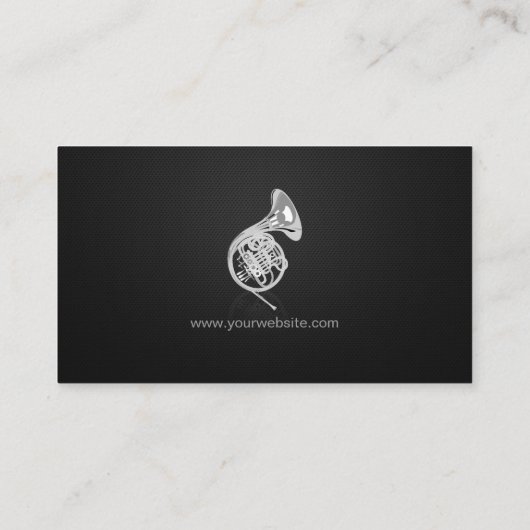 ホーンプレーヤー – プロフェッショナルプレミアムブラックメッシュ 名刺 (裏面)