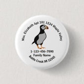 ホーンプ失ったフィン立ちファミリーホームアドレス 缶バッジ (正面)