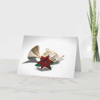 ホーンポイフランスのンセチアのクリスマスカード シーズンカード