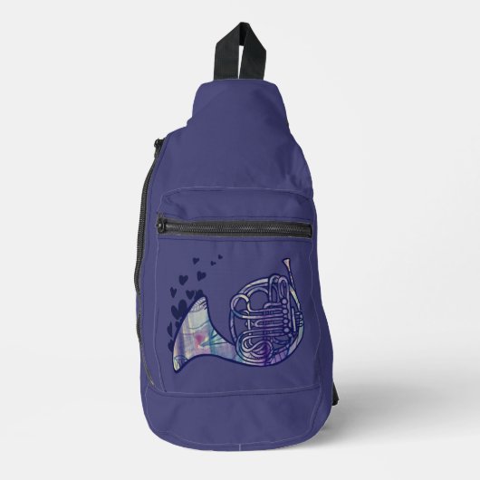 ホーンラブバンドクラスフランスのアート スリングバッグ (正面)