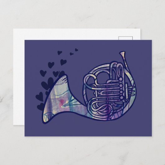 ホーンラブバンドクラスフランスのアート ポストカード (正面/裏面)