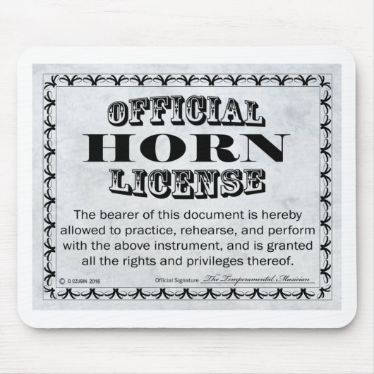 ホーン免許 マウスパッド (正面)