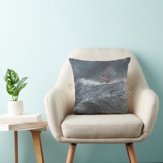 ホーン岬を離れた嵐のHMSのビーグル犬 クッション (椅子)