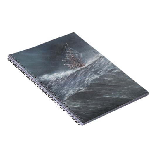 ホーン岬を離れた嵐のHMSのビーグル犬 ノートブック (右側)