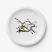 ホー名門私立校風のン色を飛び越える乗馬 ペーパープレート (正面)