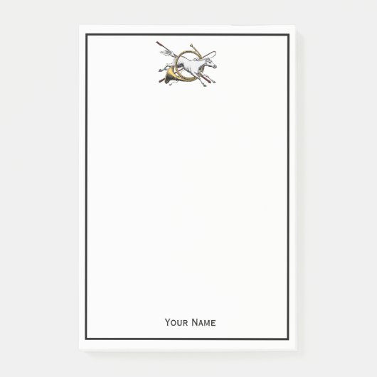 ホー名門私立校風のン色を飛び越える乗馬 ポストイット (正面)