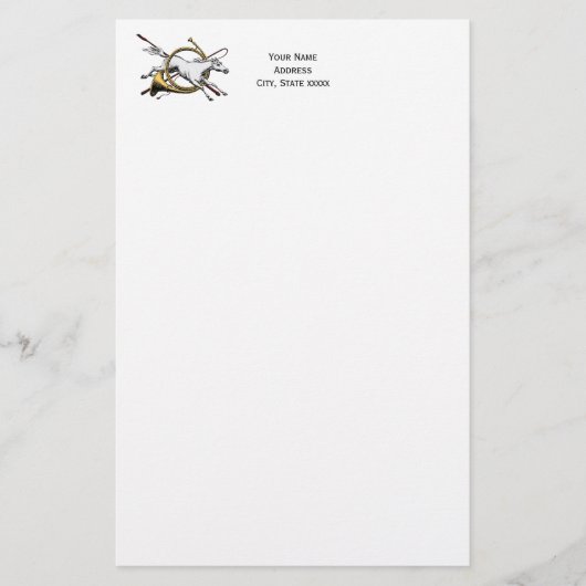 ホー名門私立校風のン色を飛び越える乗馬 便箋 (正面)