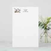 ホー名門私立校風のン色を飛び越える乗馬 便箋 (スタンド正面)