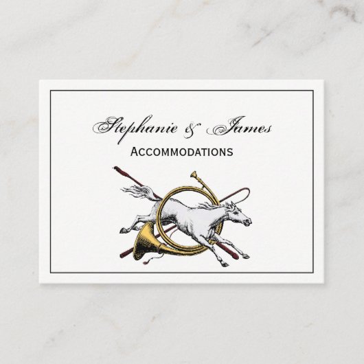 ホー名門私立校風のン色を飛び越える乗馬 名刺 (正面)