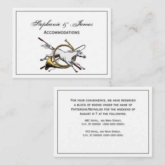 ホー名門私立校風のン色を飛び越える乗馬 名刺 (正面/裏面)