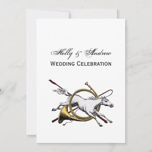 ホー名門私立校風のン色を飛び越える乗馬 招待状 (正面)