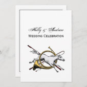 ホー名門私立校風のン色を飛び越える乗馬 招待状 (正面/裏面)