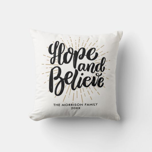 ホー感動的プと信じ引用文カスタム写真 クッション (正面)