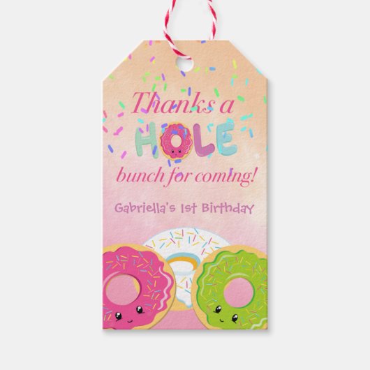 ホー感謝していルバンチドーナツありがとうギフトラベル ギフトタグ (正面)