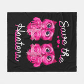 ホー救ターズピンクリボン乳がんプレゼント フリースブランケット (正面(横))