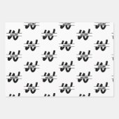 ホー書ドブラックとホワモノグラムのイト名 ラッピングペーパーシート (正面2)