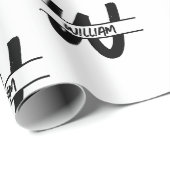 ホー書ドブラックとホワモノグラムのイト名 ラッピングペーパー (ロールコーナー)