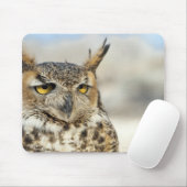 ホー素晴らしンフクロウ(Bubo virginianus)、捕虜 マウスパッド (マウス)