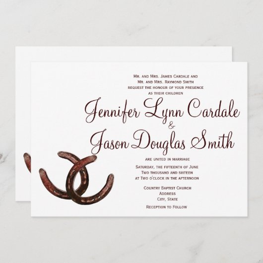 ホー素朴スショーズカントリーウエディング招待状 招待状 (正面/裏面)