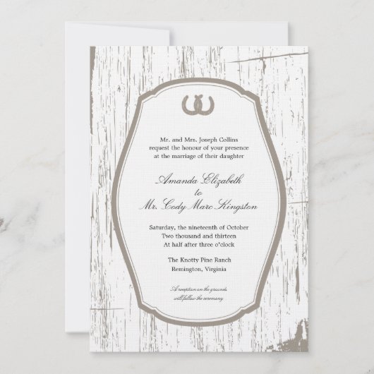 ホー素朴スショーズバ結婚ーンズ 招待状 (正面)