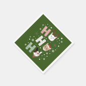 ホー・ホー猫がクリスマスに楽しむ スタンダードカクテルナプキン (角)