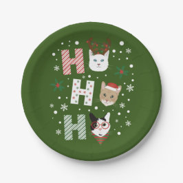ホー・ホー猫がクリスマスに楽しむ ペーパープレート