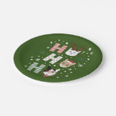 ホー・ホー猫がクリスマスに楽しむ ペーパープレート (アングル)