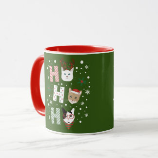 ホー・ホー猫がクリスマスに楽しむ マグカップ