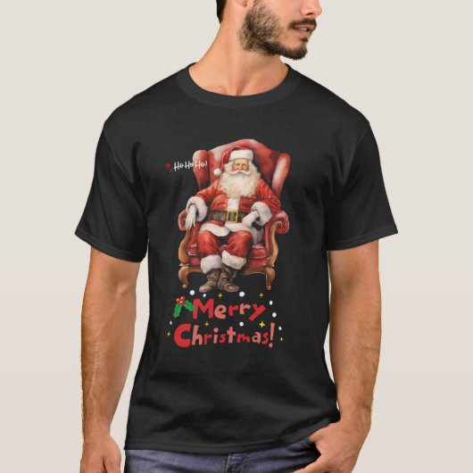 ホー・ホー・ホリデイ サンタ Tシャツ (正面)