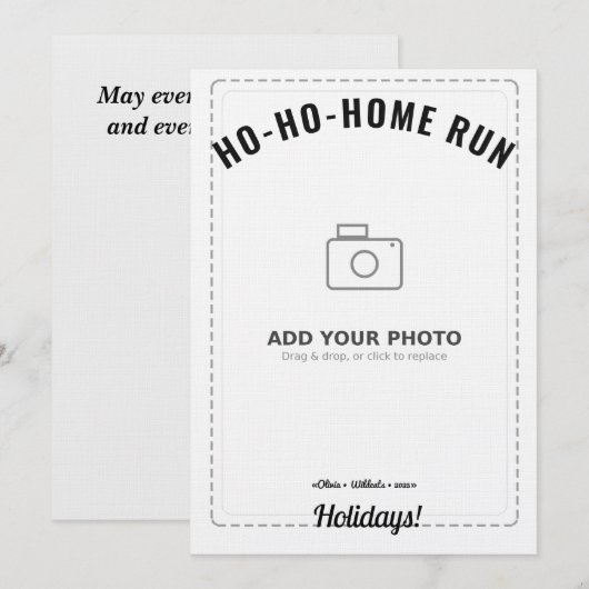 ホー・ホー・ホームランのラッコのホリデーカード（白い裏） 招待状 (正面/裏面)