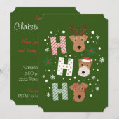 ホー ホー ホー ウェルシュ テリア メリー クリスマス 招待状 (正面/裏面)