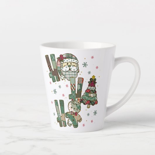 ホー・ホー・ホー クリスマスパッチワーク カフェラテマグ (右)