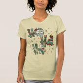 ホー・ホー・ホー クリスマスパッチワーク Tシャツ (正面)