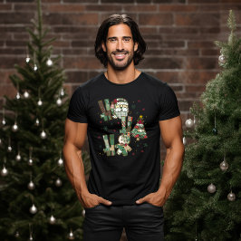 ホー・ホー・ホー クリスマスパッチワーク Tシャツ